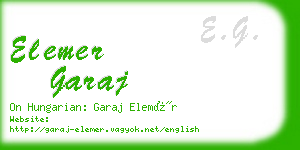 elemer garaj business card